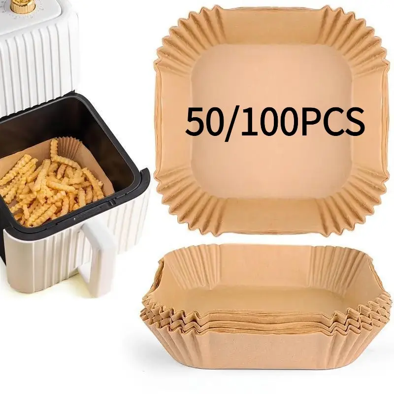 Disposable Air Fryer Liners, 1 Set of Non-Stick, Oil-Proof and Waterproof Air Fryer Parchment Paper Sheets, Multi-Purpose Air Fryer Accessories for Baking and Roasting