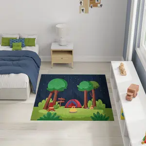 Nourison Imagination Camping Kids Washable Indoor Area Rug