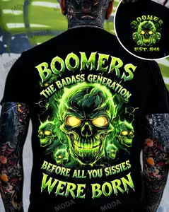 Chaosmoda Boomers The Badass Generation Before All You Sissie Were Born Custom Year Skull T-shirt