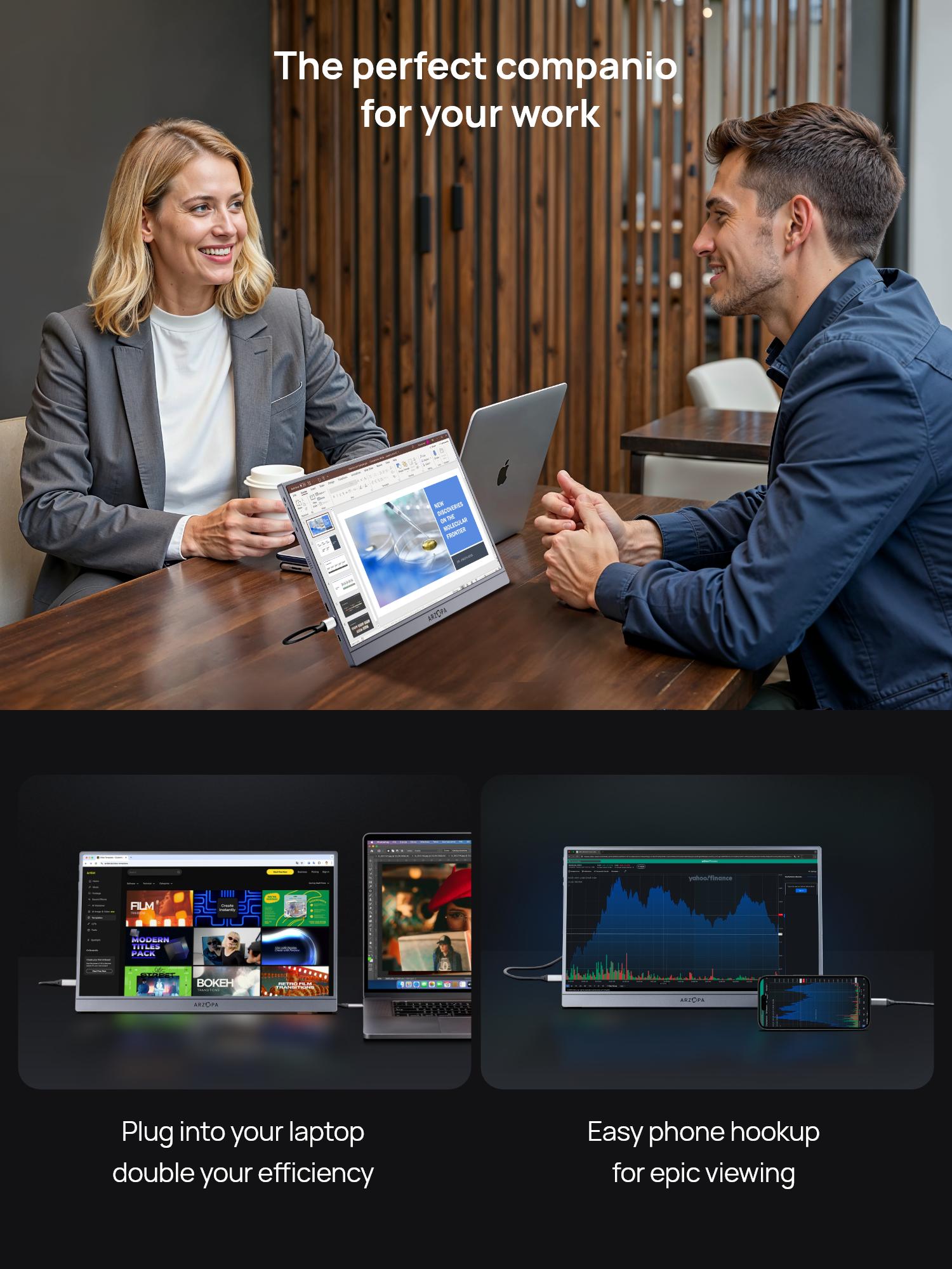 ARZOPA 16.1'' Portable Gaming Monitor 100% sRGB 144Hz&60Hz 1080P FHD Kickstand Portable Monitor External Second Screen for PS5 Xbox Laptop PC Switch