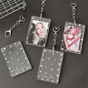 Transparent Photocard Holder Acrylic Photo Frame Kpop Idol Card Display Stand Bag Pendant Photocards Packaging Supplies
