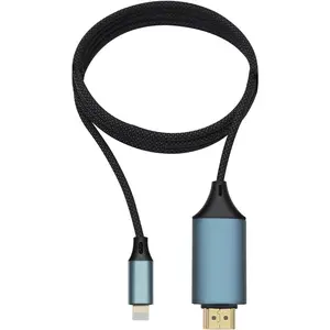 Lightning HDMI Cable 6.6FT, iPhone HDMI Adapter 1080P 60Hz HDTV Sync Screen for iPhone/iPad TV/Projector/Monitor, Plug & Play for iOS Devices with Lightning Port, No App Needed