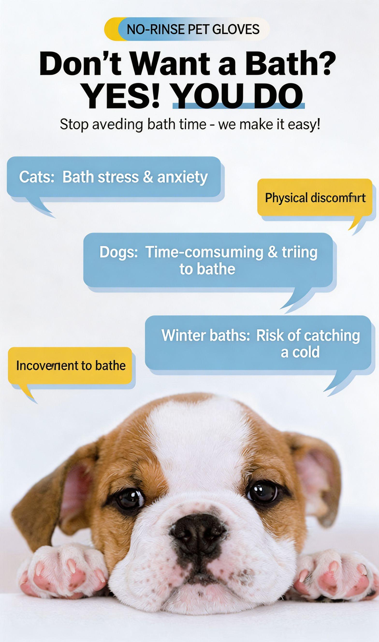 6 Count Disposable Pet Cleaning Glove Wipes, No Rinse Dog Cat Grooming Gloves, Deodorizing Moisturizing Lint Free Pet Wipes Gloves, For Paws Ears Body Muddy Paw Cleaner, Travel Friendly for Dogs Cats Puppies Kittens