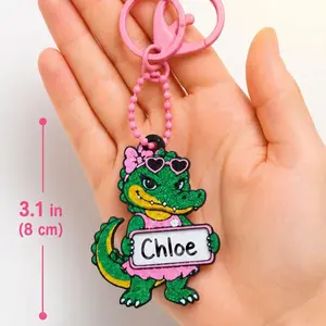 Swimming Team Gator Keychain, Handmade Stylish Design Keychain, Practical Casual Fashion Accessory