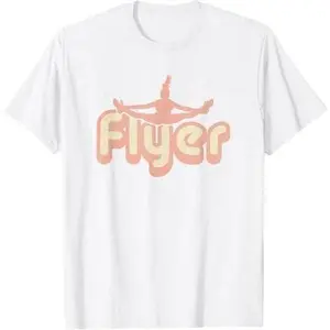 Cheer Shirts for Girls Flyer - Vintage White Cheerleading T-Shirt