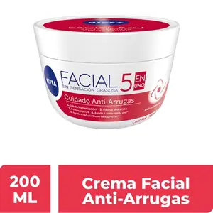 NIVEA Anti-Aging Moisturizing Facial Cream 7 in 1 (RED) Anti-Wrinkle Care 200 ml Hydrating & Firming Formula with Antioxidants for All Skin Types