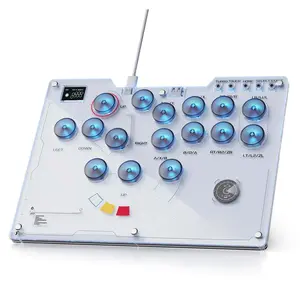 Arcade Stick for Haute42 16Keys All-Button Leverless Controller for PC/PS4/PS3//Steam, Turbo Functions, RGB Light, Supports Hot Swap, SOCD, Removable Plate - Interstellar Design