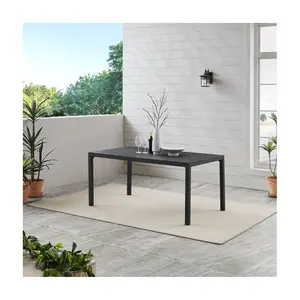 Linon Home Holland Aluminum Outdoor Rctngle Dining Table Black