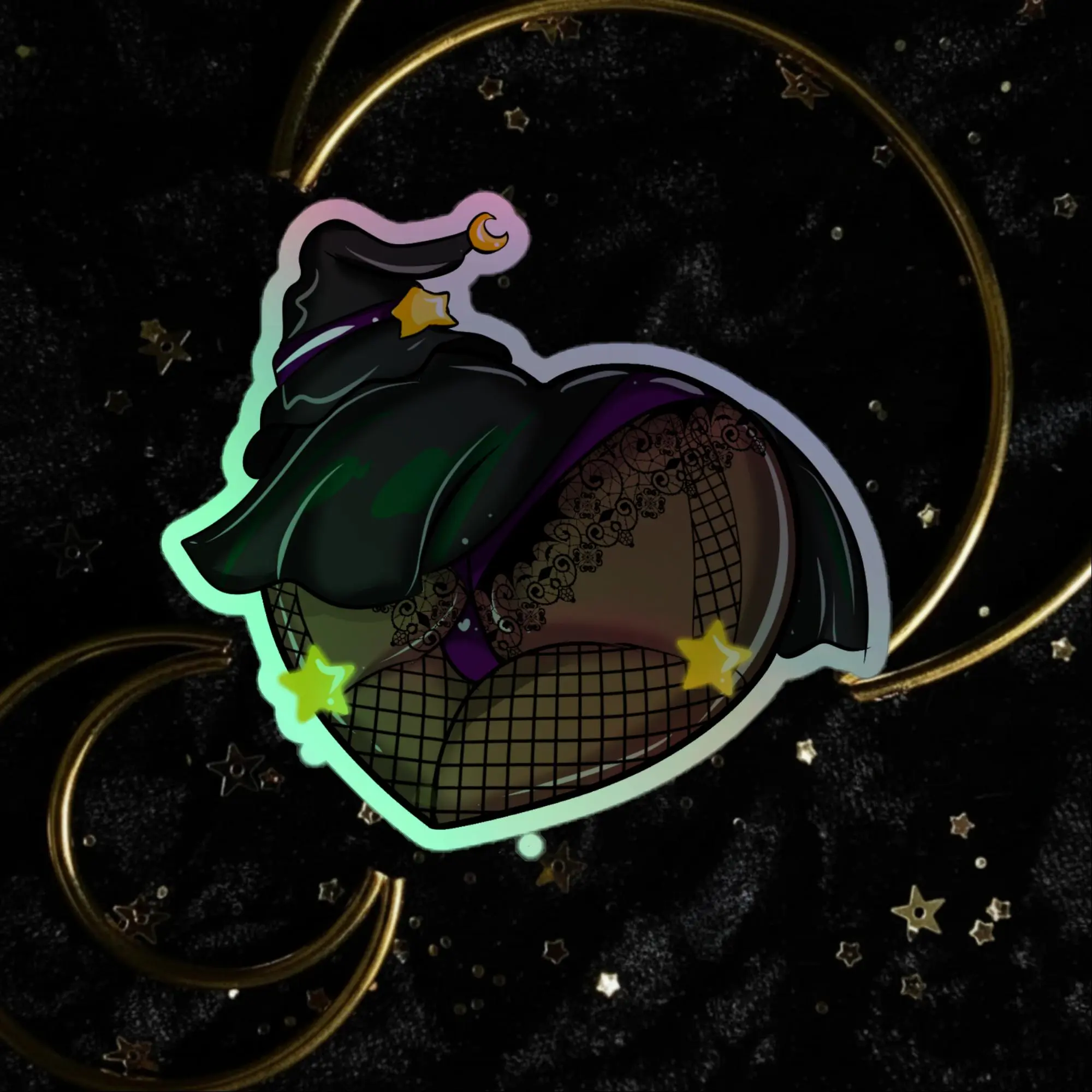 Hex Witch Brown Booty Holographic stickers