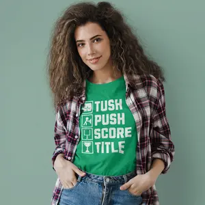 Tush Push Score Title - Funny Football Shirt - Philadelphia Fans - Adult Unisex T-Shirt in Team Colors, Championship T-Shirt