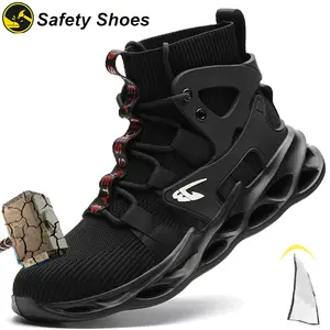 Lightweight Men Safety Shoes Steel Toe Boots Work Sneakers Anti-smash Protective Shoes Anti-smash Anti-puncture Indestructible Shoes