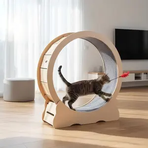 2026 Upgraded Sturdy Cat Running Wheel, Indoor Pet Exercise Treadmill, Detachable Carpet Design, Silent Structure for Cat Walking, Running and Daily Training