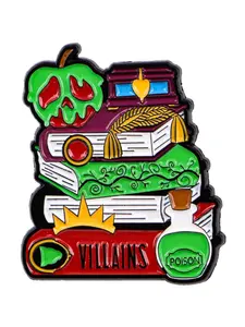 Vintage Punk Skull Apple Brooch Pin, Enamel Badge for Bags Clothing Hats, Halloween Party Gift, All Seasons Accessory, Clip