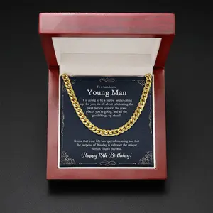 18th Birthday Necklace For Him, Present For Man, Gift for 18 Year Old Male, 18th Birthday Gift Boy Cuban Link Chain Necklace