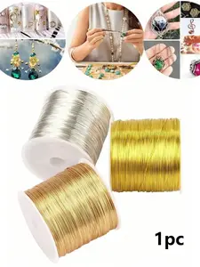 100-15M/Roll Gold Silver Color Metal Wire,High-Quality Stainless Steel Jewelry Wire,Non-Fading, Non-Rusting, High-Color Fastness, Durable, For Bracelet Necklace DIY Colorfast Beading Wire,Jewelry Cord,String Handcraft Making