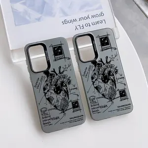 Sketch Heart Graffiti Phone Case Suitable for Samsung Galaxy A37 A57 A17 A07 A56 A26 A36 A55 A35 A06 A16 A05 A14 A24 A34 A54 A15 A05s A04e A03s A25 A23 A33 A53 A73 A13 A32 A22 A72 A52 4G 5G Anti Fall Matte Back Cover