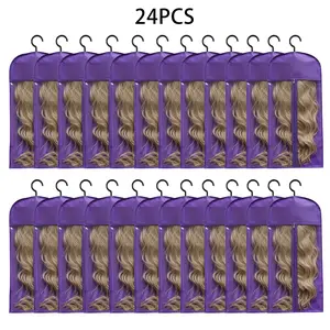 Wig Organizer Storage Bags with Hanger (24/12 Pack) – Lightweight, Transparent, Moisture-Resistant, Travel-Friendly Wig Covers for Window Display, Wholesale Factory Supply