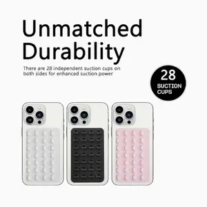 3pcs Silicone Suction Cup Phone Holder Stand, Strong Selfie and Video Mount, Durable Adhesive, Ideal for Shower, Camera Tool, Mirror Attachment