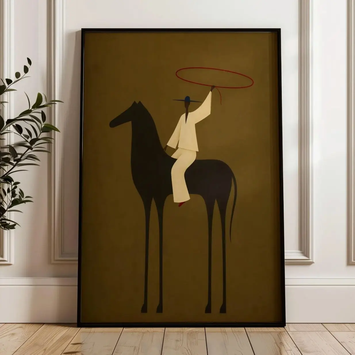 Minimalist Horse Rider Wall Art Modern Western Decor Printable Art Poster 1