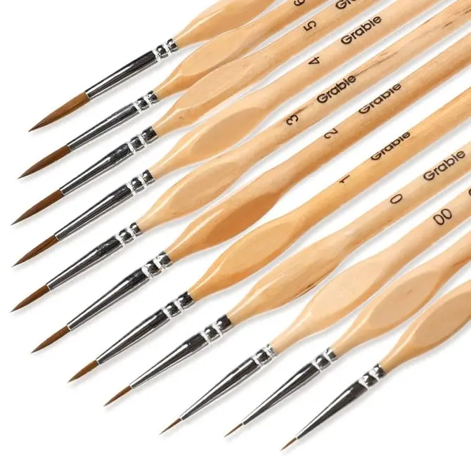 Grabie 11 Pcs Miniature Paint Brushes for Fine Detail Painting | Detail Paint Brushes For Acrylic, Watercolor, Oil & Crafts, Precision Tips for Small Areas, Smooth Control for Art Painting