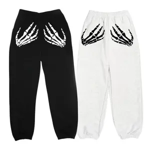 Skeleton Hands Sweatpants, Edgy Jogger Pants For Fans, Skeleton Hands Streetwear Joggers, Casual Pants, All Seasons Lightweight Cotton Polyester Tapered Fit