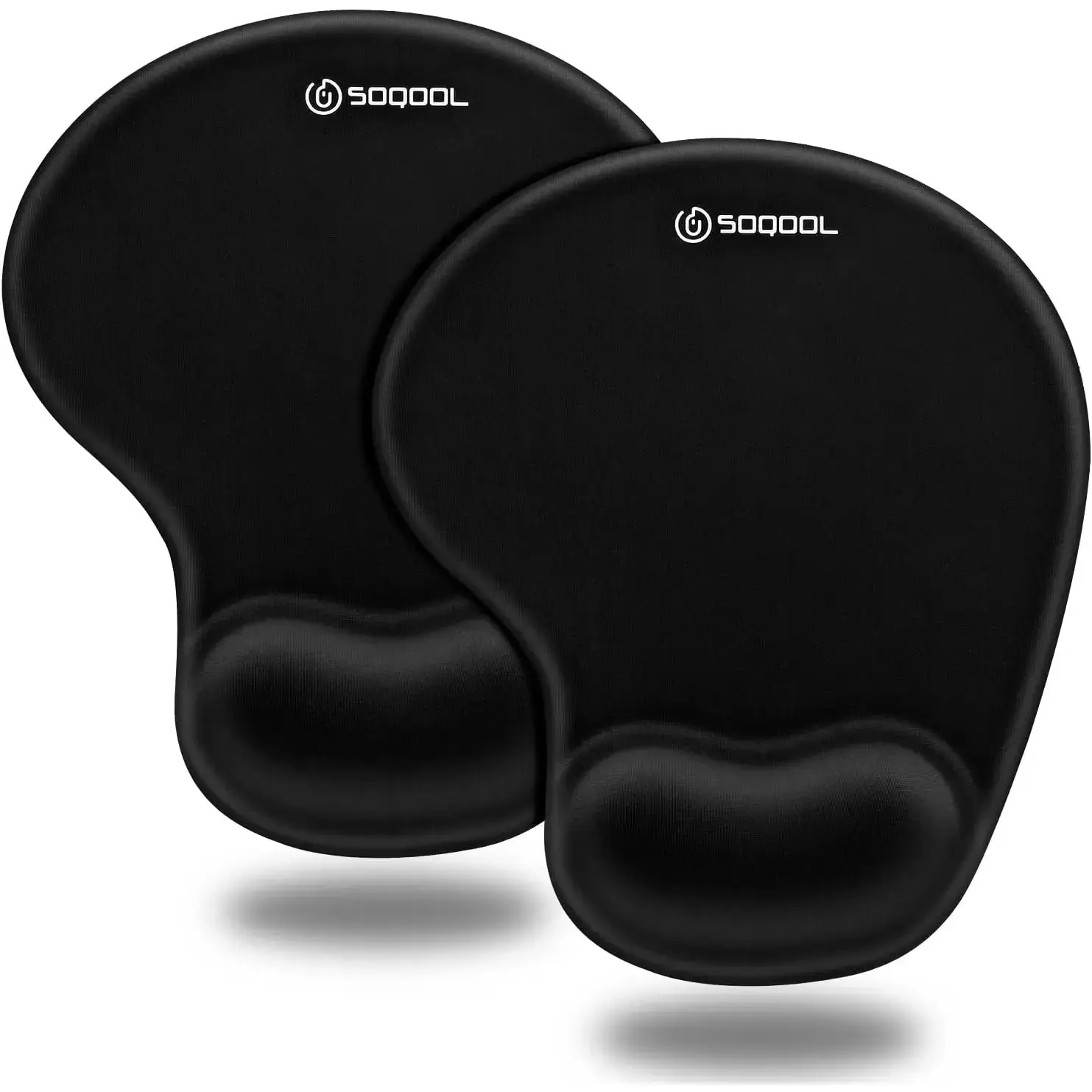 2-Pack Ergonomic Desk Mouse Pads with Cooling Gel Wrist Support, Lycra Cloth Surface, Non-Slip PU Base, Durable Easy-Clean Design for Typing Pain Relief, Black, Easy To Clean