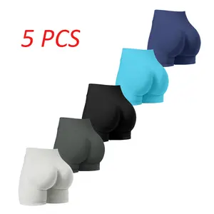 5-Piece Set with 5 Colors New Spring And Summer Collection Features Five Seamless High-Waisted Shaping Sports Shorts. These Shorts Are Designed to Enhance Your Figure And Lift Your Hips, Perfect for Fitness And Outdoor Activities