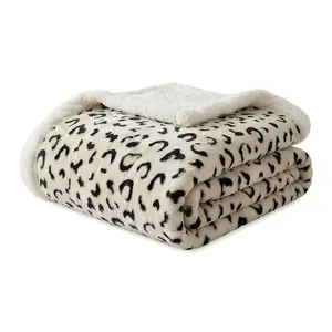 Soft Fluffy Leopard Pattern Blanket, Ultra-Soft Double-Layer Fleece Blanket, All Season Lightweight Throw Blanket, Stylish Flannel Fleece Comfy Bedding for Home Decor, Air-Conditioning Nap
