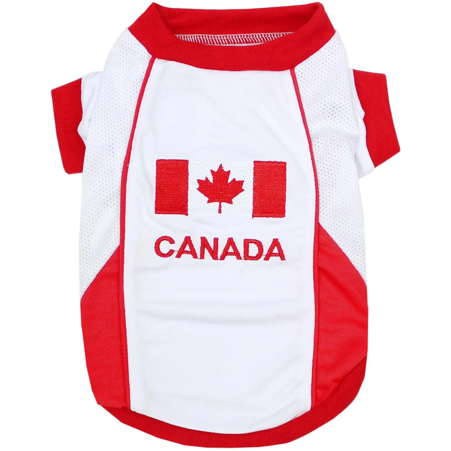 Parisian Pet 'Team Canada' Jersey for Dogs & Cats – Canada Flag-Inspired Pet Outfit, Soccer Fan Apparel for Dogs & Cats, Red and White Design