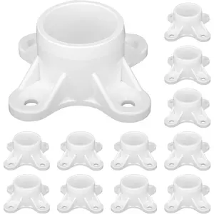 12 Packs PVC Flange for 3/4" PVC Pipe, Table Screw Caps Fittings for DIY Rod Holder Projects, Making Storage Shelves, Support