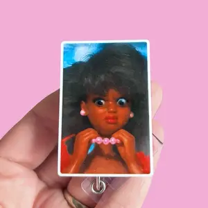 Glitter My Badge Funny face meme badge reel for nurse and hospital workers. Badge clip Badge pull - Retractable swivel clip with a 360 rotation. Great gift for coworker