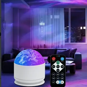 Two-In-One Water Ripple & Aurora Projection Lamp, USB Powered LED Projector with Remote, Music Control Lighting Modes, Music Sync Lights, Room Decor Light