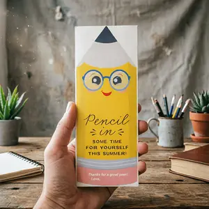 10 Pcs Pencil Theme Summer Care Cards, Teacher End-Of-Year Thank You Gift Tags, 'thank You for a Great Year' Bookmark Card Holder