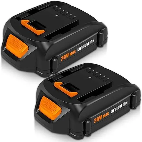 2-Pack 3.6Ah (3600mAh) High Capacity Batteries for Worx 20V Tools - Replaces WA3525, WG151s - High-Quality Cells, Upgraded Protection Features - Longer Runtime for Leaf Blowers, Trimmers, Leaf Blower, Lithium Ion Batteries