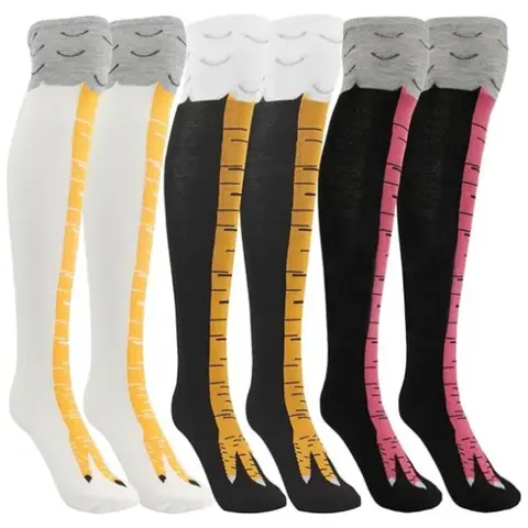 3 Pairs Chicken Leg Socks, 12 Inch Novelty Funny Crazy Women Socks, Calf Socks, Chicken Feet Costume, Funny Chicken Legs Socks