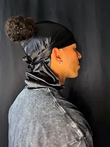 PONYRAG Protective Satin Durag for Men & Women with Sewn-In Hole at Crown Smooth Compression Stylish Functional Haircare Accessory