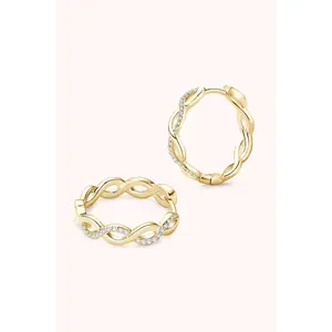 Moissanite Crisscross Hoop Earrings