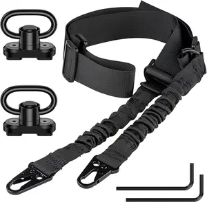 CVLIFE Traditional Sling Two Point Sling Adjustable Length Sling Strap with 2 Pack Sling Swivel for M-Style Rail