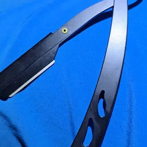 Professional Straight Razors Men Navajas Para Barbero Barber Straight Razor Kit with Neck Duster Brush and 10 Pieces Double Edge Blades for Hair Salons, Gifts