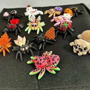 3D Printed Spider Buddies - Colorful Flexi 3D Printed figures Decor Spooky