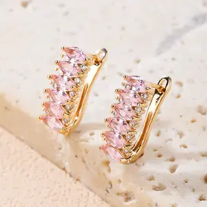 Dubai 18k Rose Gold Plated Earrings - Luxurious Warm Glow for Day & Night - Timeless Sophistication