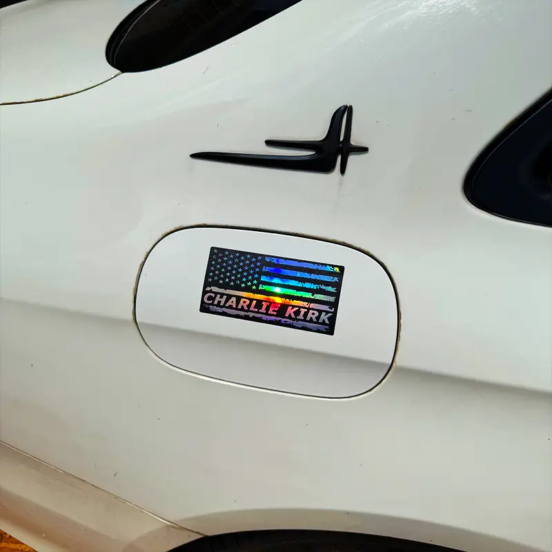 Liberty Charlie Kirk, a true American patriot "Forever in Our Hearts" commemoration Sticker, car and motorcycle decal, colorful laser-engraved, thicke