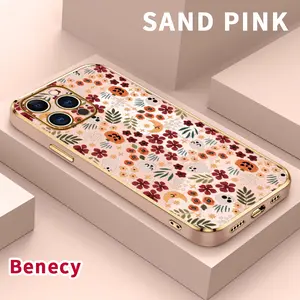 Electroplated Phone Case for iPhone 15 Pro Max 16 14 Plus 13 12 11 X XS Max XR Halloween Floral Dream  Soft TPU Silicone Dirt-proof Easy to Clean Soft Cover Gift