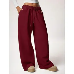New Autumn/Winter Casual Loose Fit Drawstring Waist Wide Leg Sweatpants, Thick Thermal Lined, Versatile & SlimmingGift