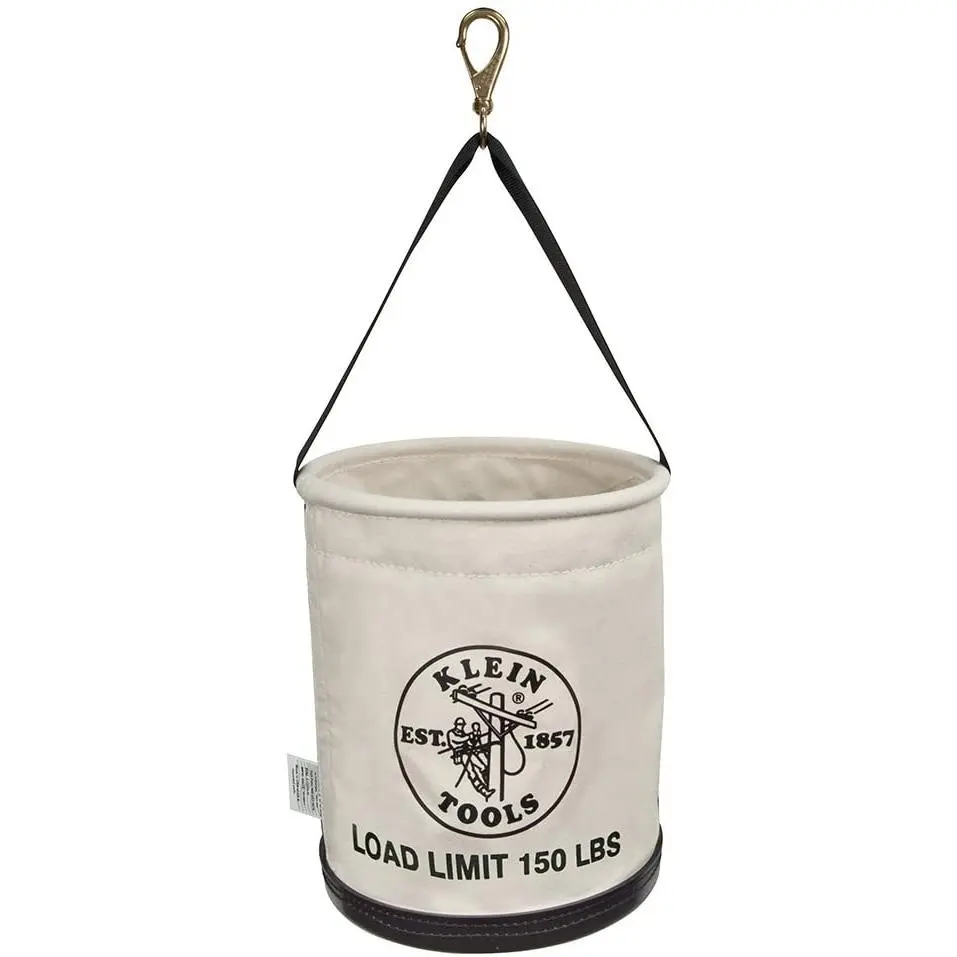 Klein Tools 12-Inch Canvas Bucket, 150-Pounds Load Rate