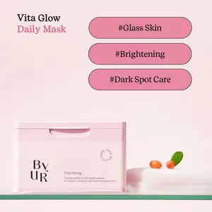 [ByUR] Vitamin C Glow Daily Sheet Mask (30 Count) – Hydrating, Lightweight Makeup Prep, Cooling Effect, Dark Spot & Hyperpigmentation Treatment, Peptides, Brightening & Firming, Pore Tightening, ByRevita Complex, Korean Skincare