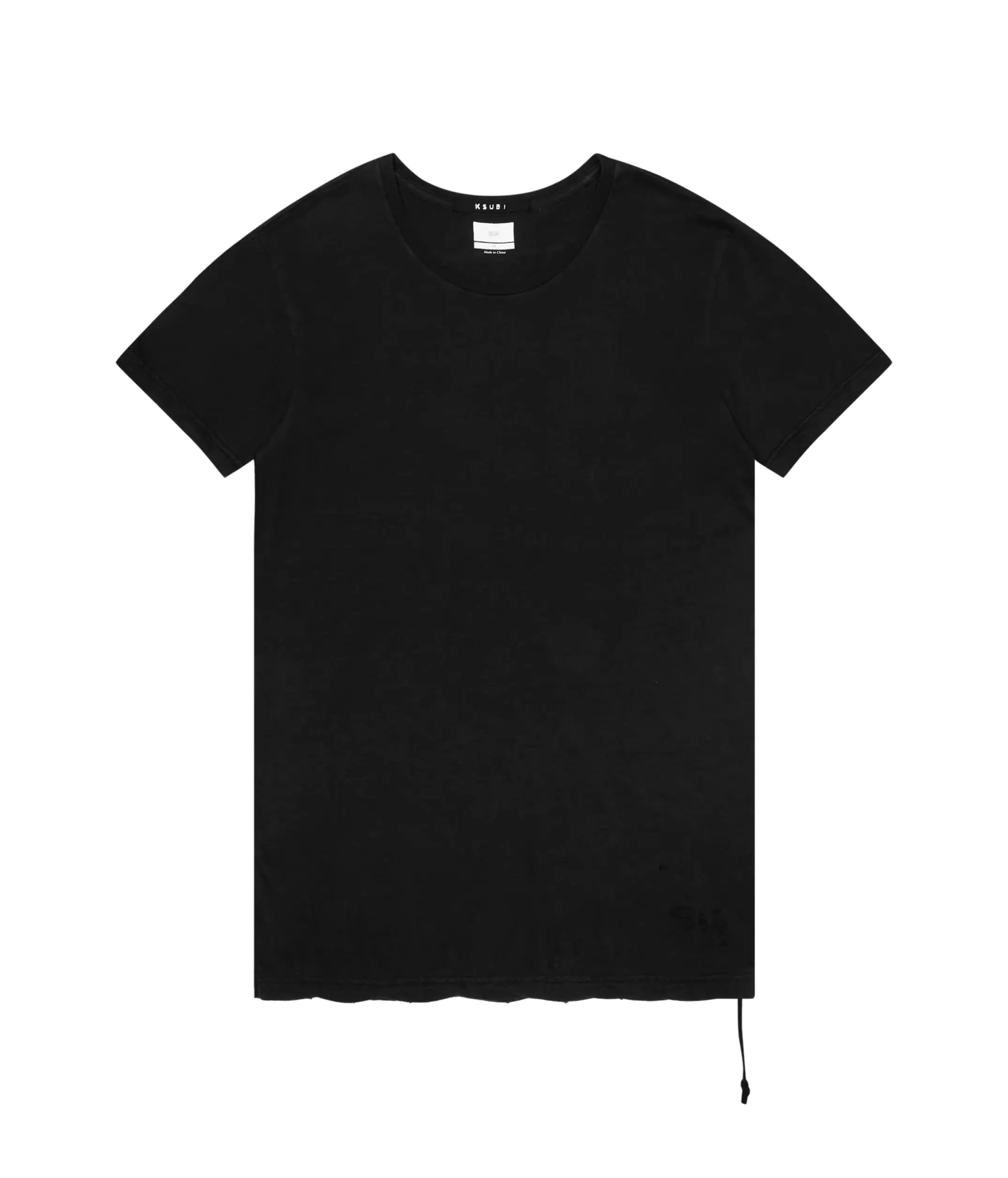 Ksubi Sioux SS Tee - Modern Oversized Distressed Black T-shirt with Crew Neckline