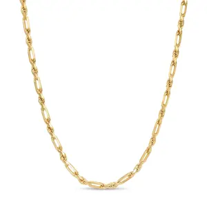 14K Gold Italian Milano Figarope Chain 4mm