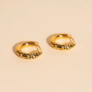 Leopard Chunky Rounded Huggie Hoop Earrings