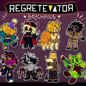 REGRETEVATOR Keychains, Poob, Pest, Split, Bive, Gnarpy, Lampert, Infected, Folly